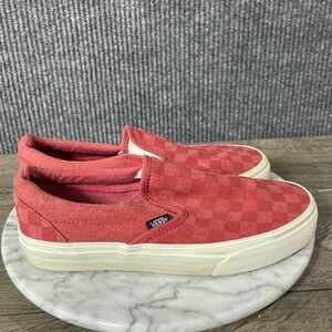 Vans Shoes Mens 6 Womens 7.5 Red Classic Slip On Checkerboard Sneakers Skate BMX